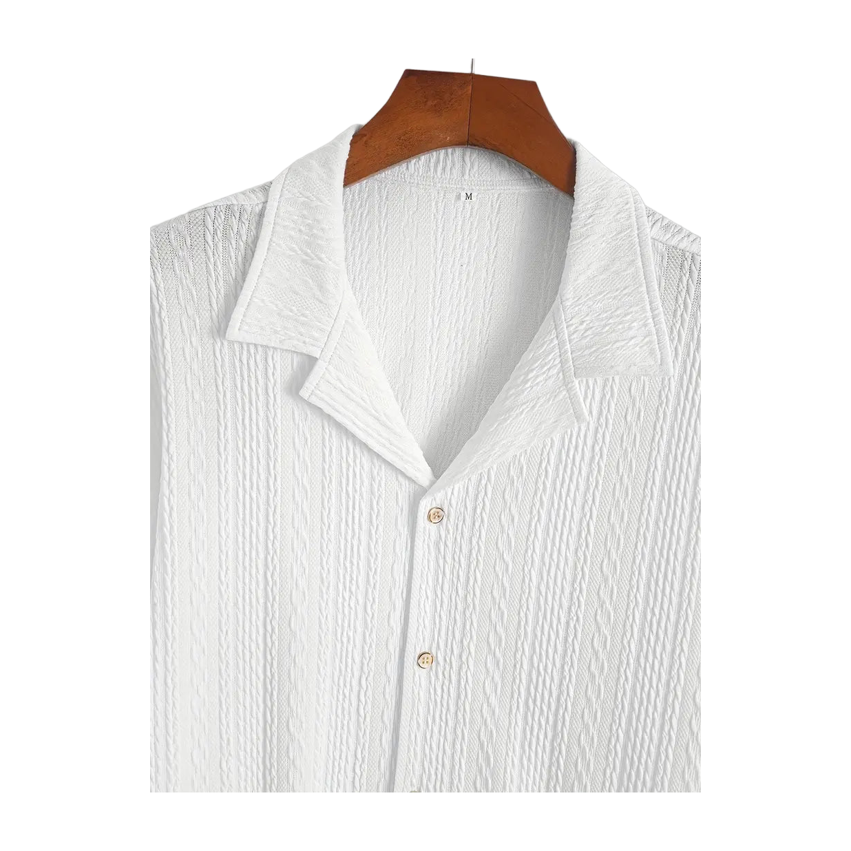 Soft Breathable Jacquard Knit Cuban Collar Shirt for Men