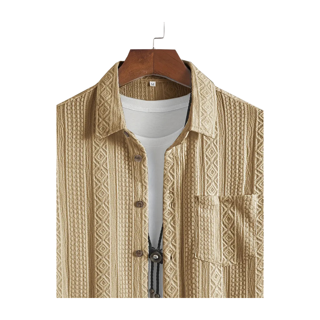 Solid Color Textured Casual Men's Short Sleeve Shirt