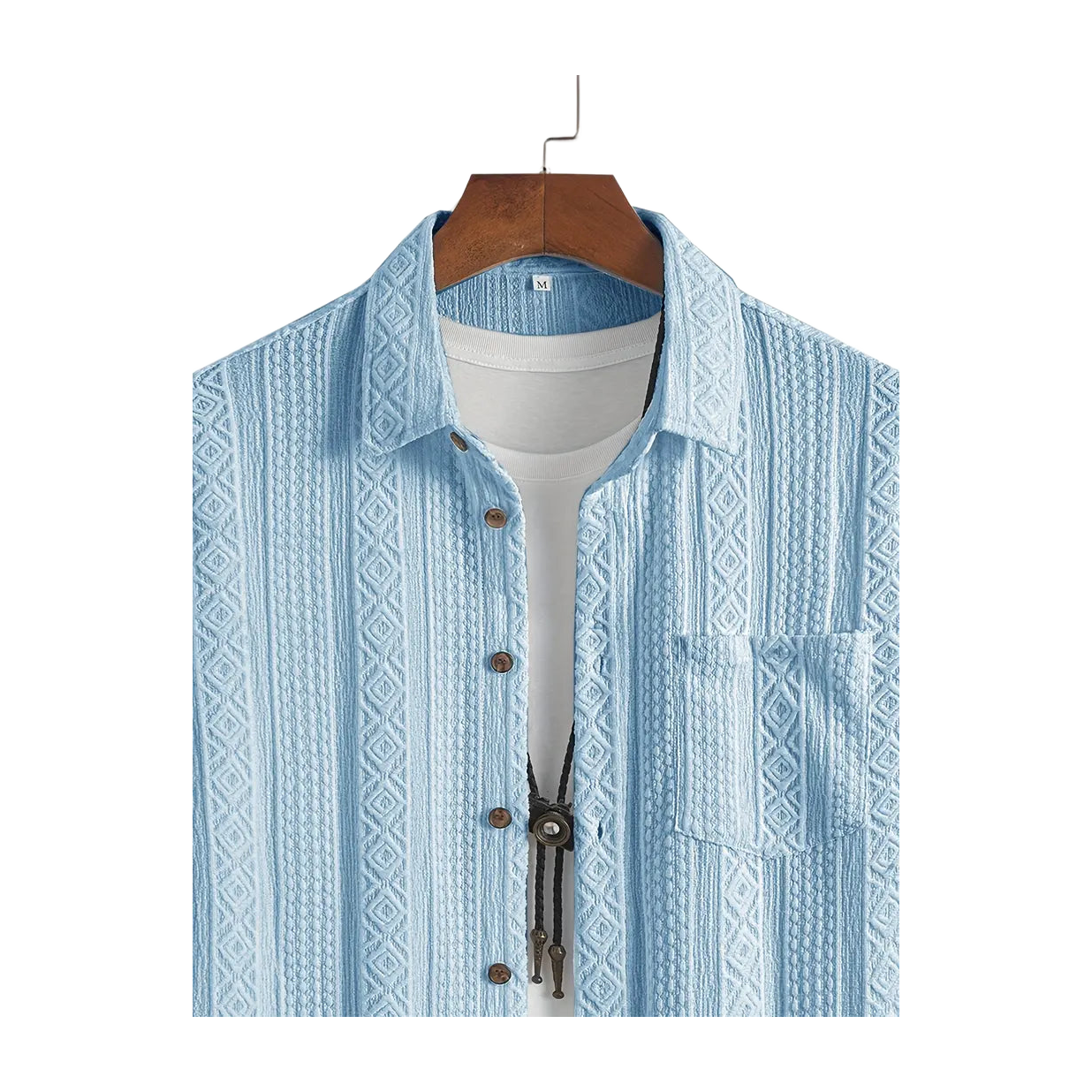 Solid Color Textured Casual Men's Short Sleeve Shirt