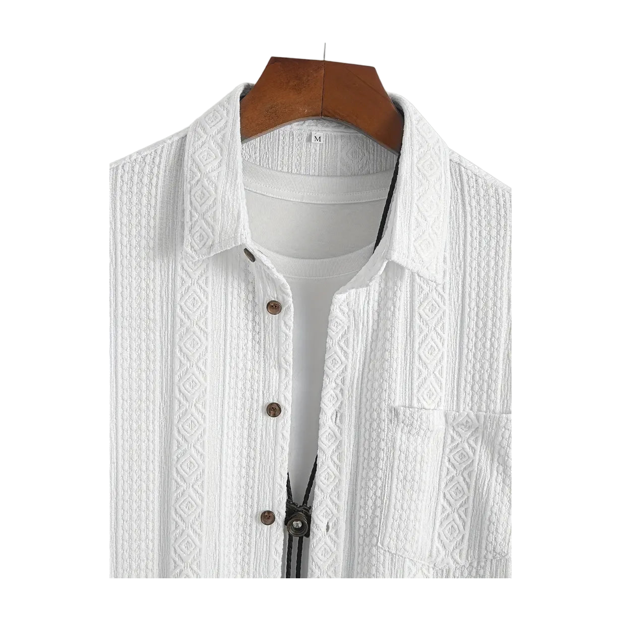 Solid Color Textured Casual Men's Short Sleeve Shirt