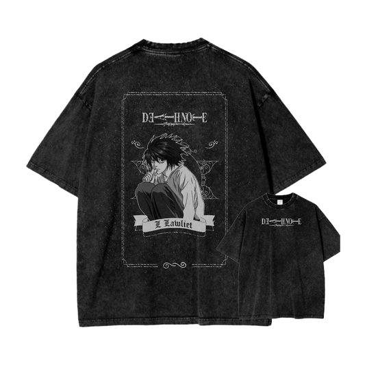 The Silent Observer: L's Signature Look Oversized Tee