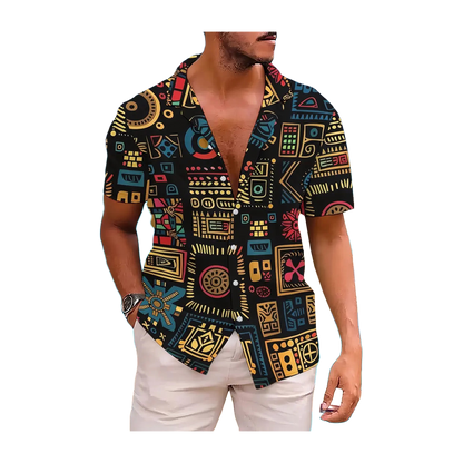 Vibrant African Quilt Print Shirt
