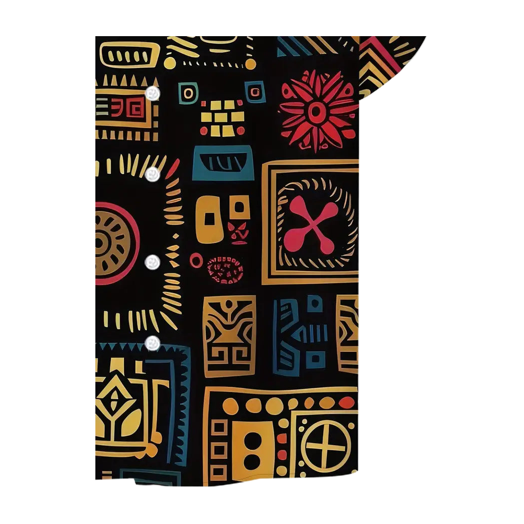 Vibrant African Quilt Print Shirt