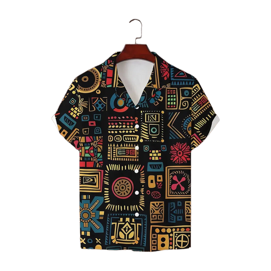 Vibrant African Quilt Print Shirt